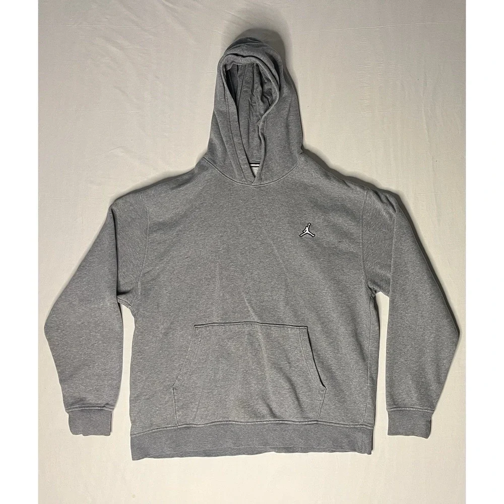 Nike Air Jordan Pullover Hoodie Men's Size Large Gray Jacket Swingman DQ7466-091